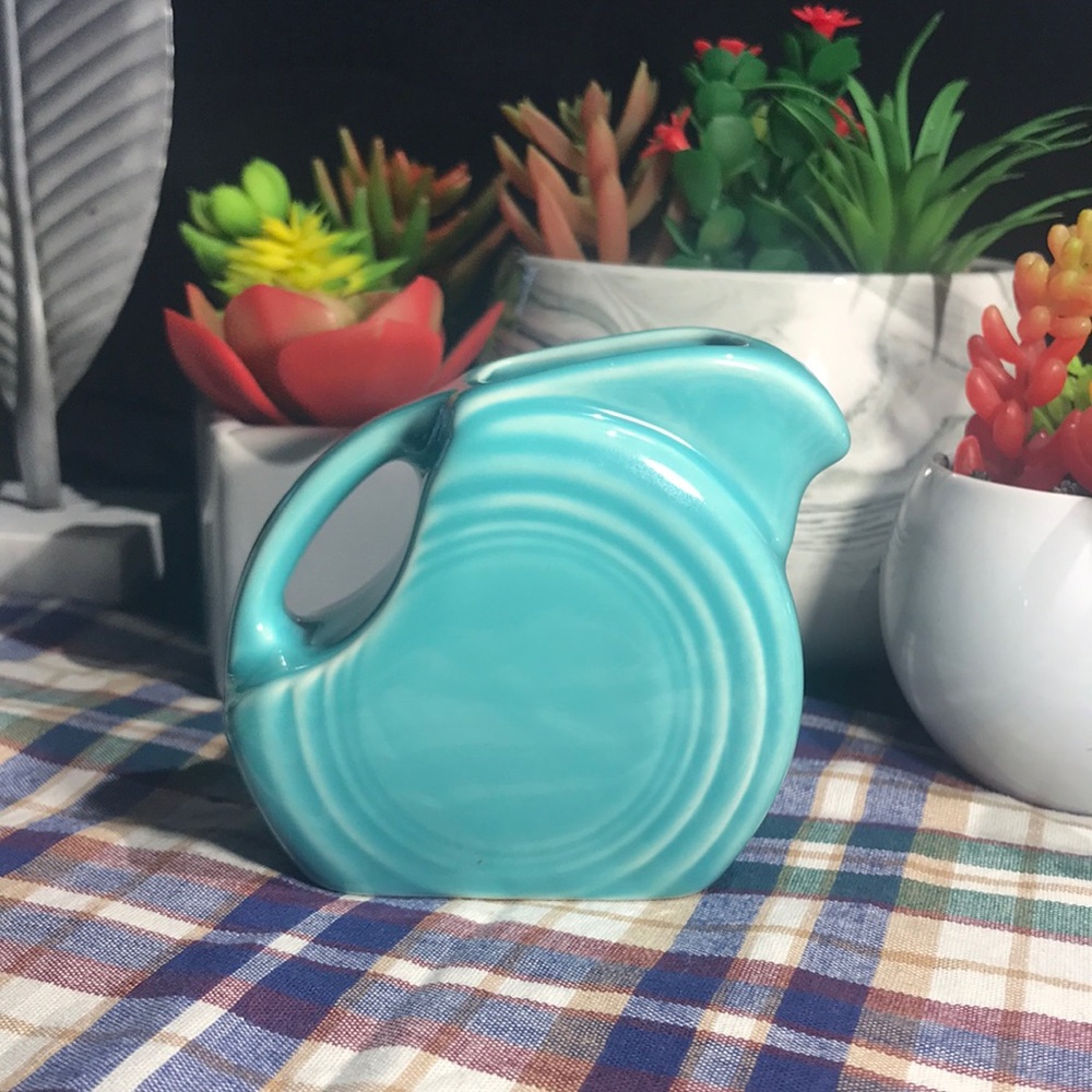 Fiesta 5oz Turquoise Mini Disc Pitcher Vintage 1999